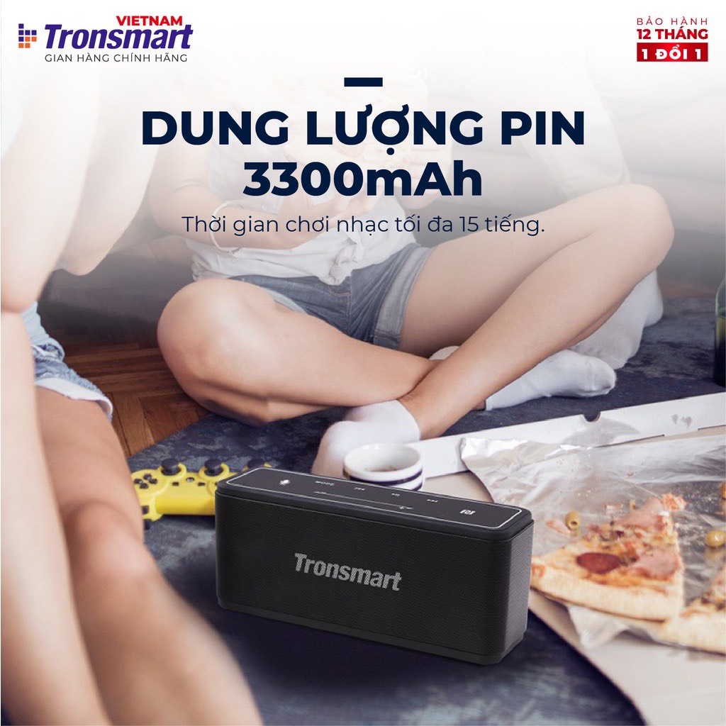 KÈM TÚI - Loa Bluetooth 5.0 Tronsmart Element Mega Công Suất 40W Hỗ trợ TWS và NFC ghép đôi 2 loa - Hàng Chính Hãng