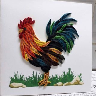 THIỆP QUILLING Thiệp handmade CON GÀ