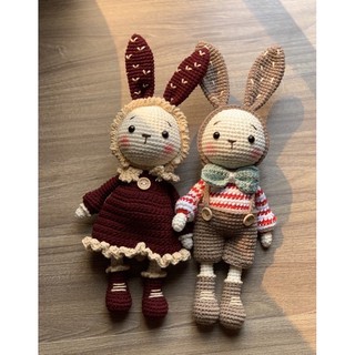 Thỏ Mimi và Miti - thú len - handmade