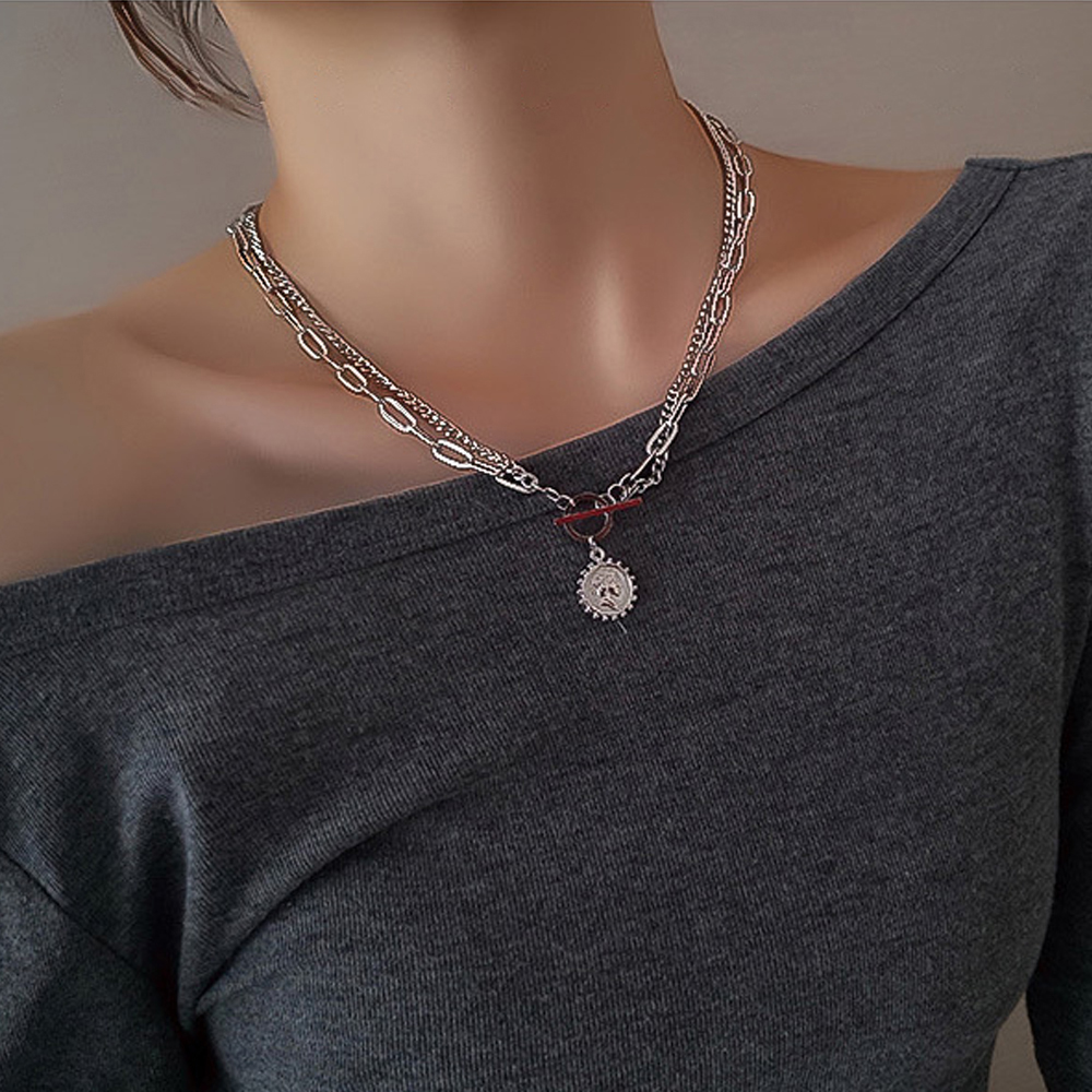 OT vòng cổ Hợp Kim Nhiều Lớp Phong Cách Vintage Cho Nữ