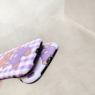Ốp Lưng Iphone IMD Viền Cong Gấu Tím