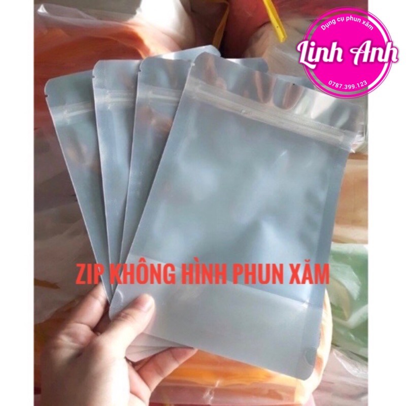 Túi Zip Bạc Không Hình Dùng Phun Xăm