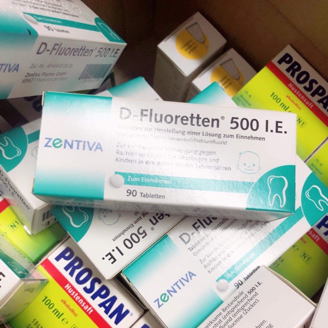 Vitamin D Fluoretten 500 IE mẫu mới