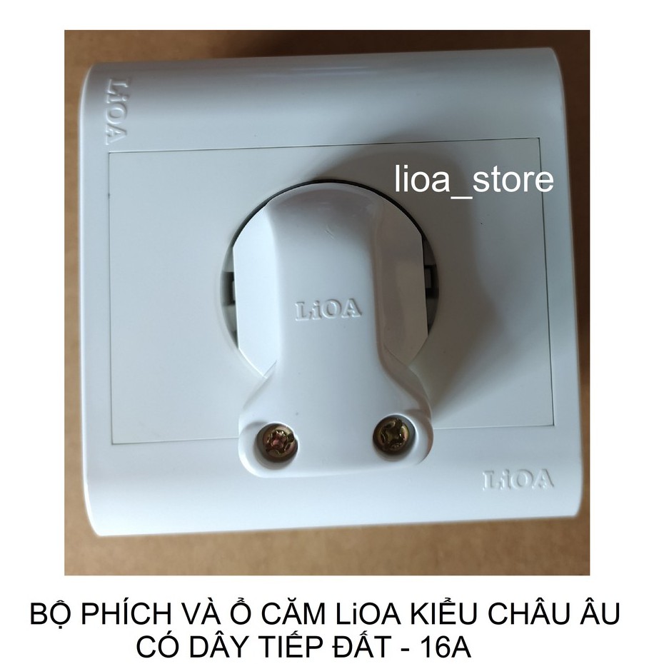 BỘ Ổ CẮM VỚI PHÍCH CHÂU ÂU LiOA  CÓ DÂY TIẾP  ĐẤT - LẮP CHÌM..