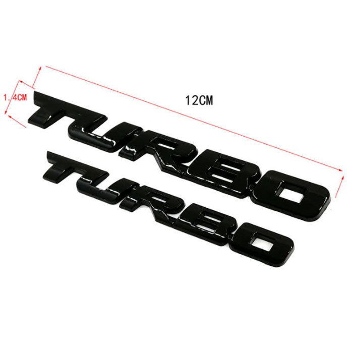 Miếng Dán Logo TURBO 3D Kim Loại Cho Xe Hơi Nhãn Dán Huy Hiệu Trang Trí Ô Tô Xe Máy TOO-STORE