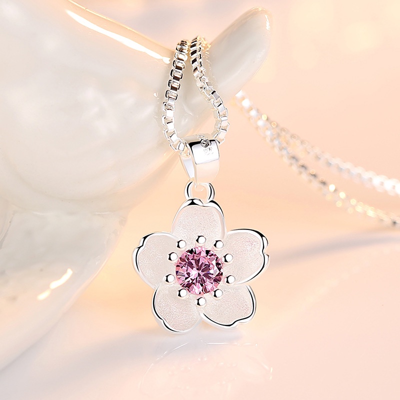 Mặt dây chuyền bạc 925 hình hoa thời trang cho nữ