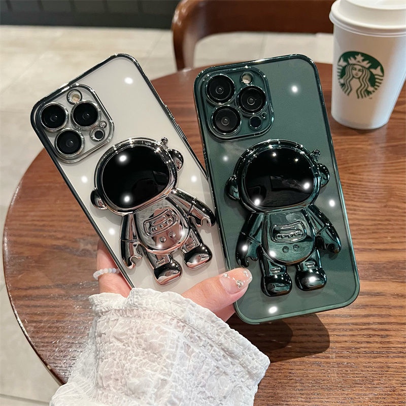 Ốp lưng iphone kèm giá đỡ điện thoại phi hành gia có len bảo vệ camera 7plus/8plus/x/xs/11/12/13/pro/max/plus/promax