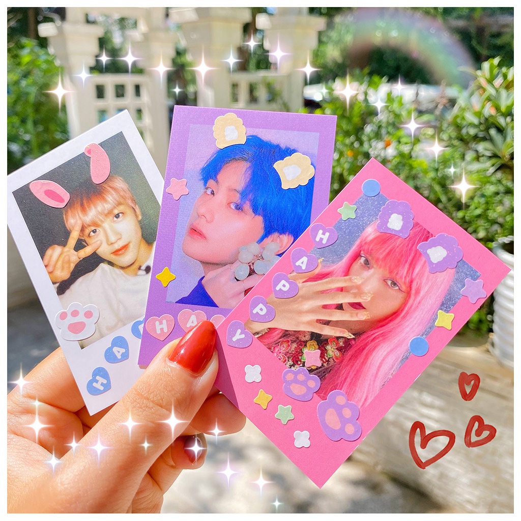 Tấm sticker tai thỏ decor toploader, trang trí