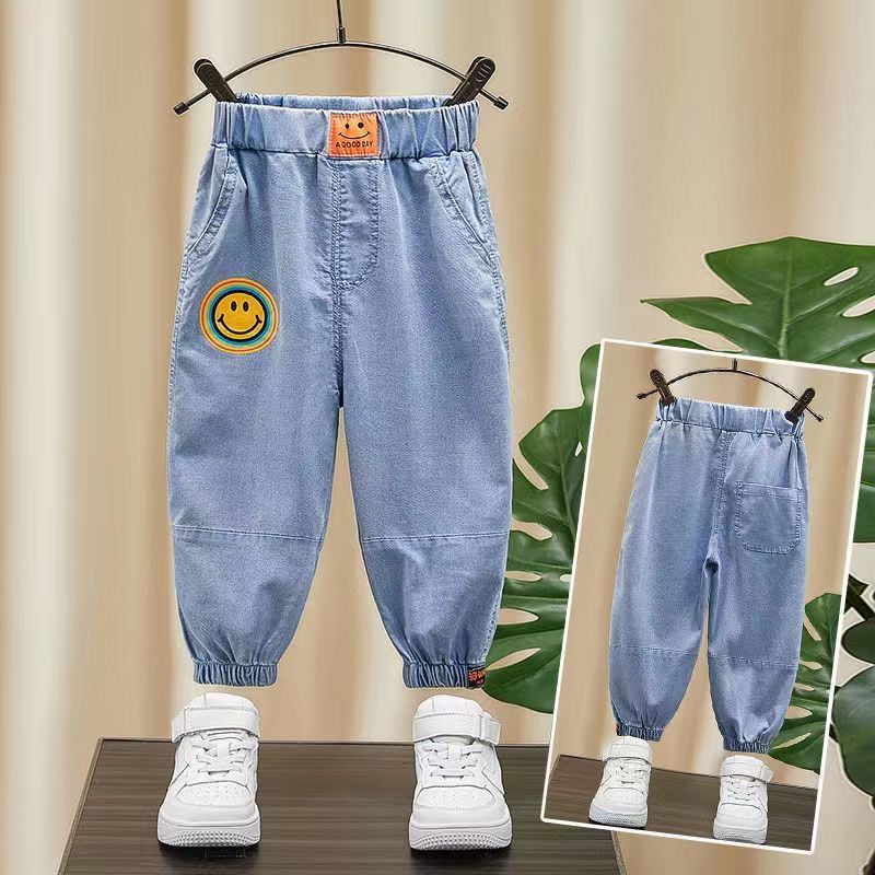 Quần Jean Dài Vải Tencel Mỏng Chống Muỗi Thời Trang Mùa Hè Cho Bé Trai