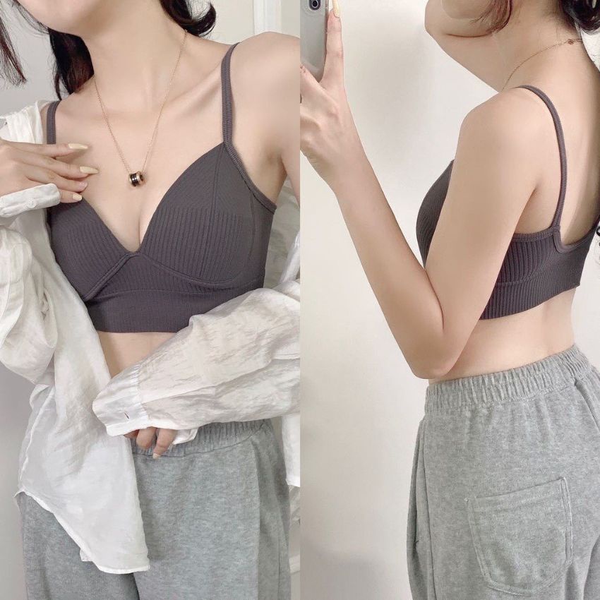 Áo bra 2 dây nâng ngực cotton có mút mỏng, áo ngực nữ không gọng co giãn mềm mịn, trẻ trung năng động Bellar_bra B614