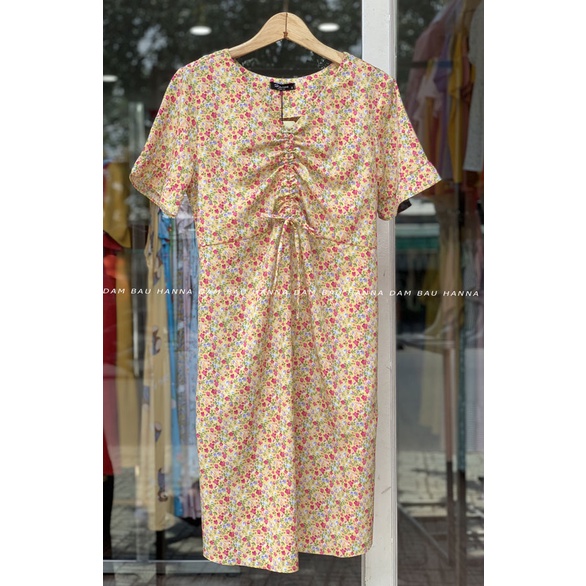 [SIZE 40-78KG] Đầm bầu dễ thương cho mẹ trẻ có size 40-78kg kiểu rút dây xinh mặc bầu và sau sinh đều đẹp vải lụa đẹp