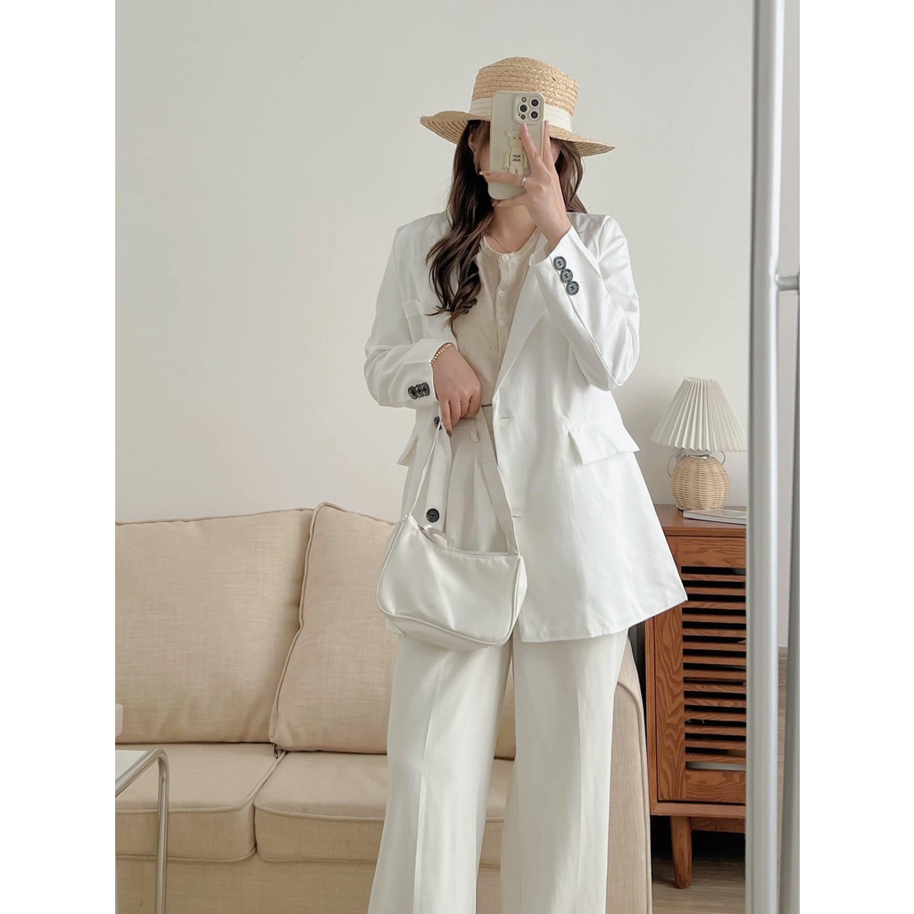 Áo Blazer/ Vest 2 Lớp Túi Ngực 2 Cúc