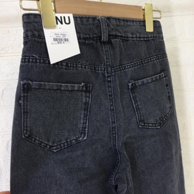 Quần Jeans nữ dáng baggy hoạt tiết trơn chất liệu vải bò denim basic dễ phối đồ - CM Shop