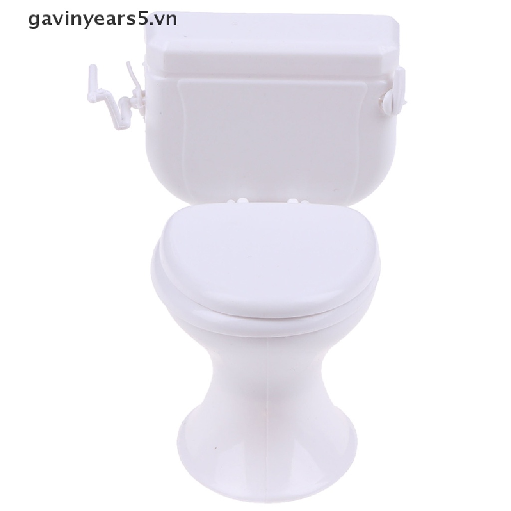 Bồn cầu mini xinh xắn làm phụ kiện nội thất cho nhà tắm búp bê
