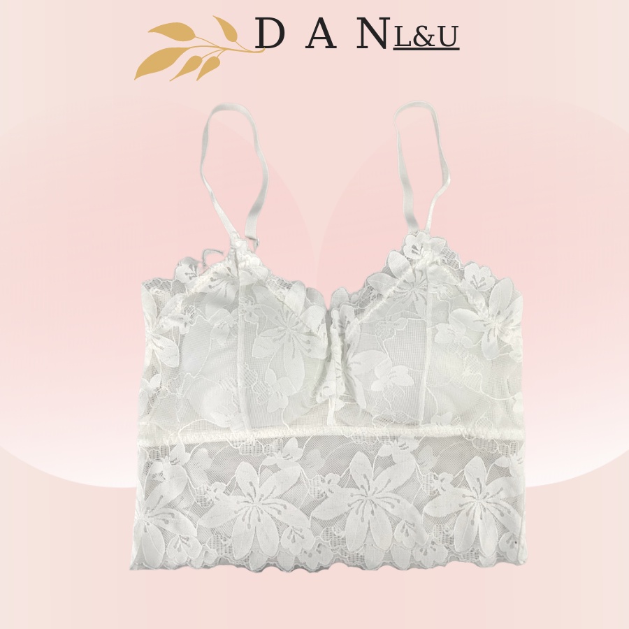 Áo Lót Ngực Bra Hai Dây Đệm Mút Nâng Ngực Chất Ren Họa Tiết Hoa Siêu Mềm Mịn Co Dãn DAN L&amp;U 2230