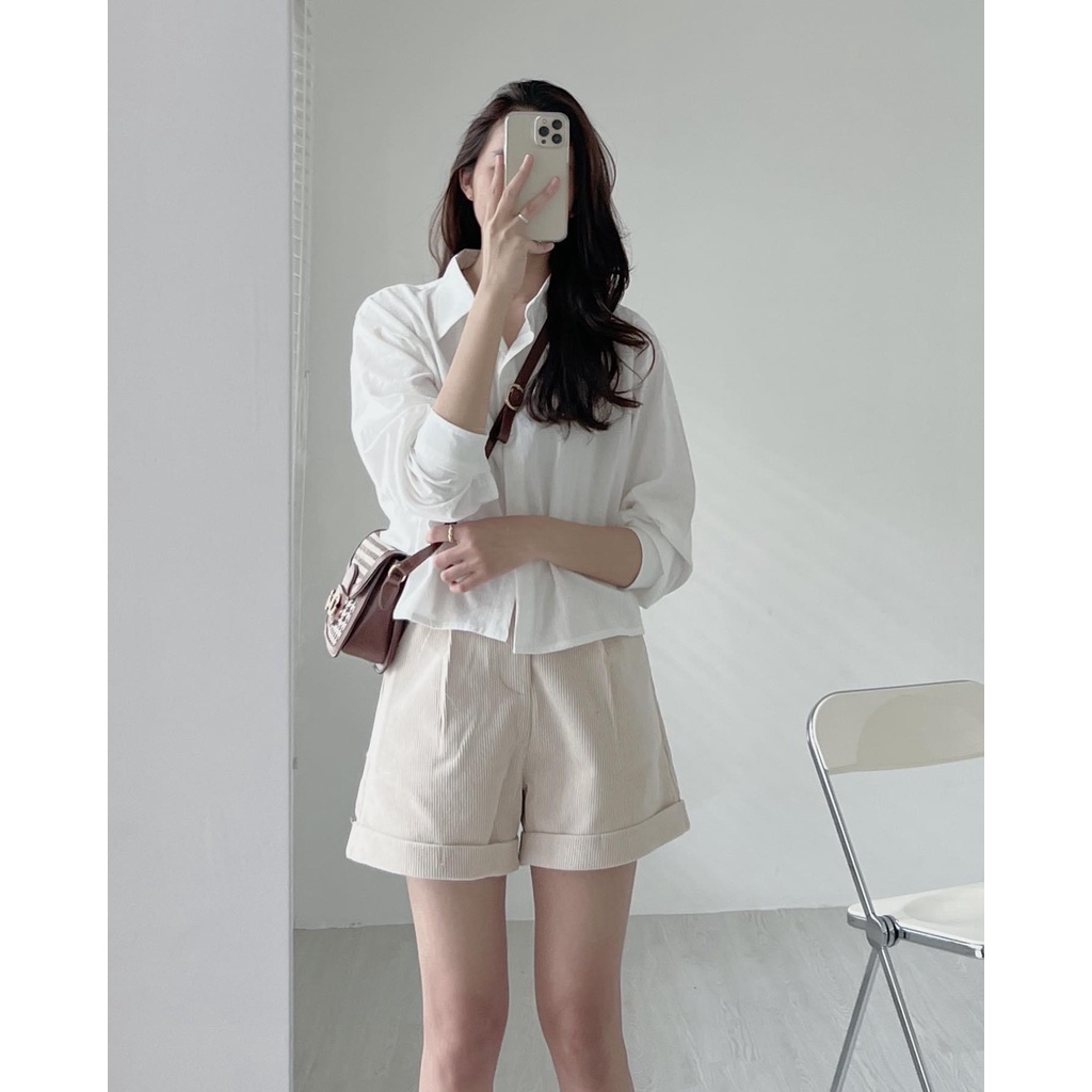 [SMDN] Sơmi Dáng Crop Xẻ Lưng Phong Cách Cá Tính, Sơmi Dài Tay Cách ĐIệu Xẻ Sau 29August