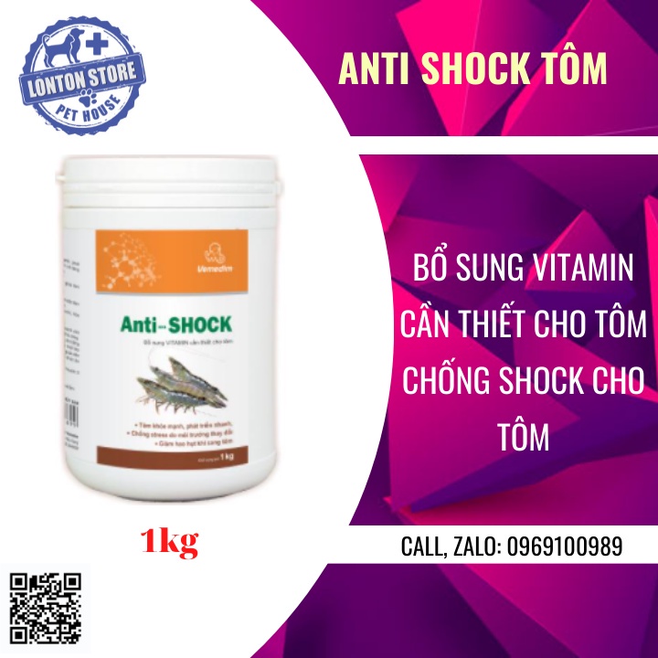 VEMEDIM Anti Shock tôm - bổ sung vitamin tăng đề kháng, giúp tôm khỏe, lon 1kg