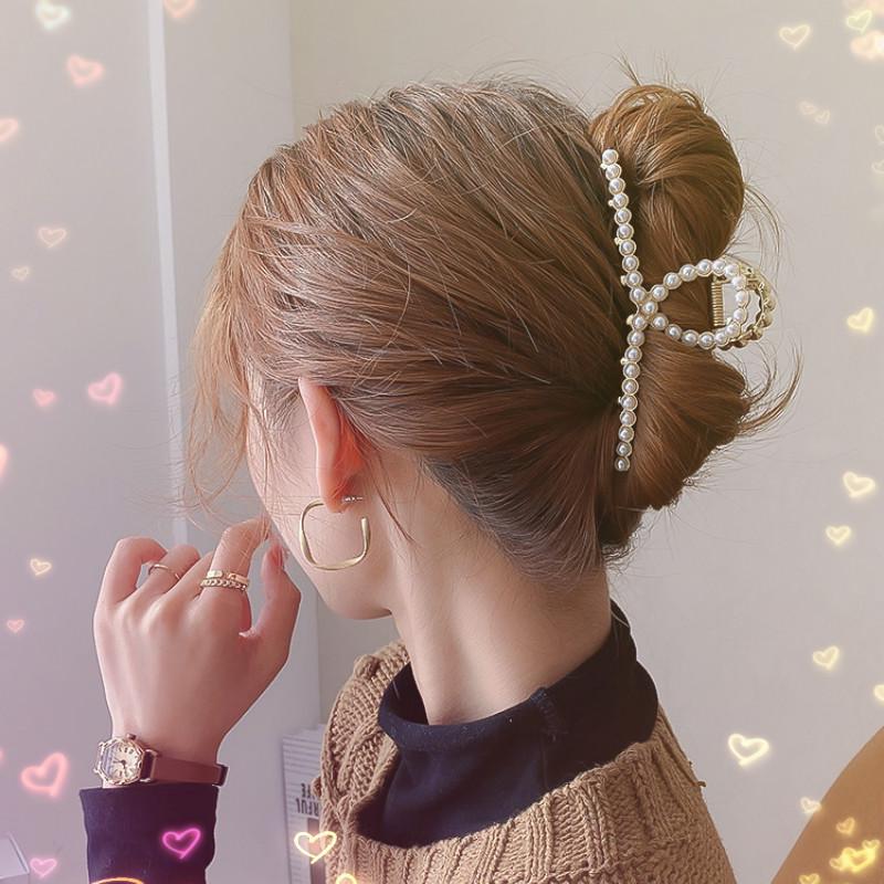 Kẹp tóc trang trí ngọc trai giả phong cách Hàn Quốc dịu dàng nữ tính jepit rambut korea jepitan rambut korea jepit rambut besar
