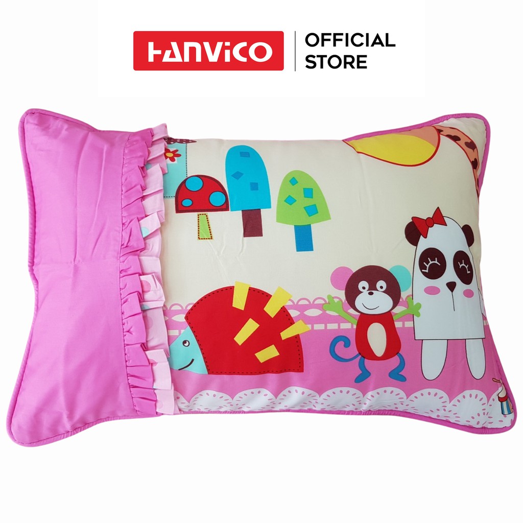 Đôi vỏ gối 45x65 HANVICO 100% cotton cao cấp có khóa kéo chống nhăn, xù