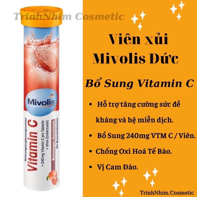 Viên Sủi Mivolis Đức, Tăng đề kháng, hỗ Trợ hệ Miễn Dịch, Viên Uống C