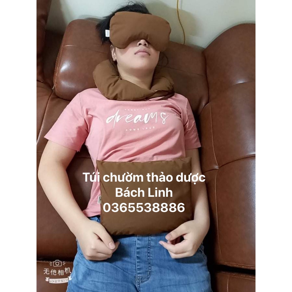 Gố   Gối Chườm Thảo Dược Chườm Nóng Lạnh - Gối Đa Năng Giảm Nhức Mỏi, Thư Giản Cơ Thể