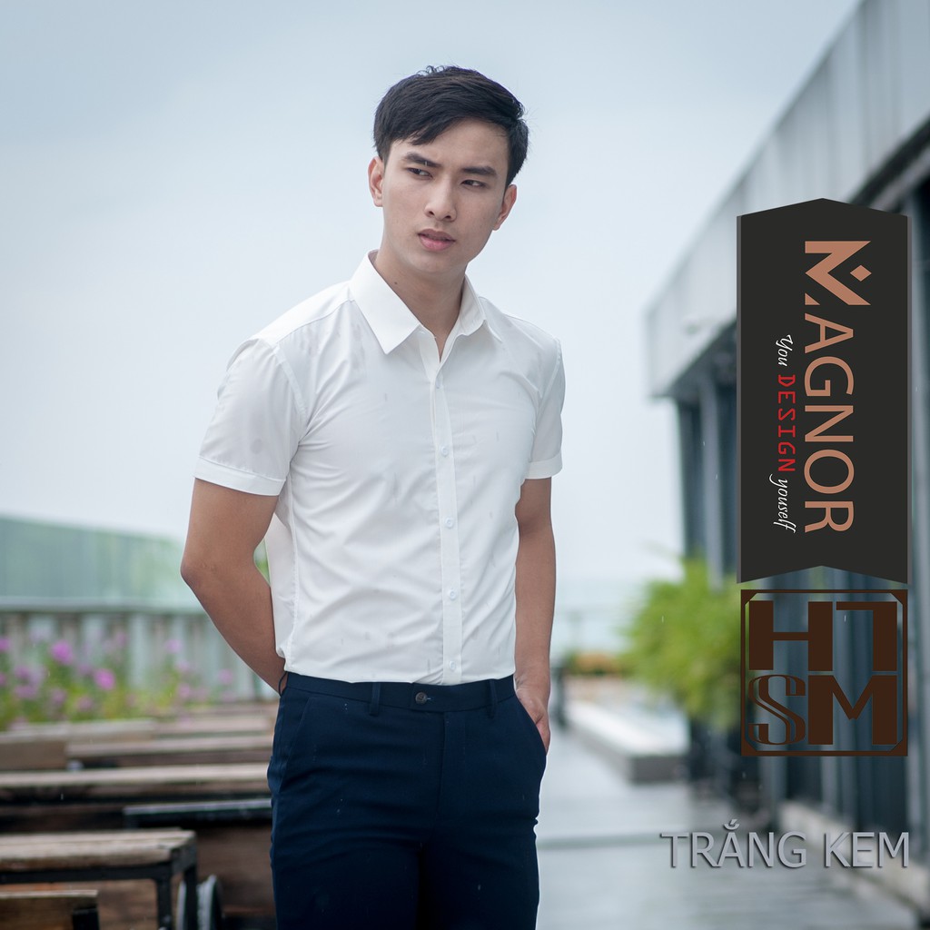 Áo sơ mi nam MAGNOR trơn, ngắn tay, gấp cổ (5 màu) | BigBuy360 - bigbuy360.vn