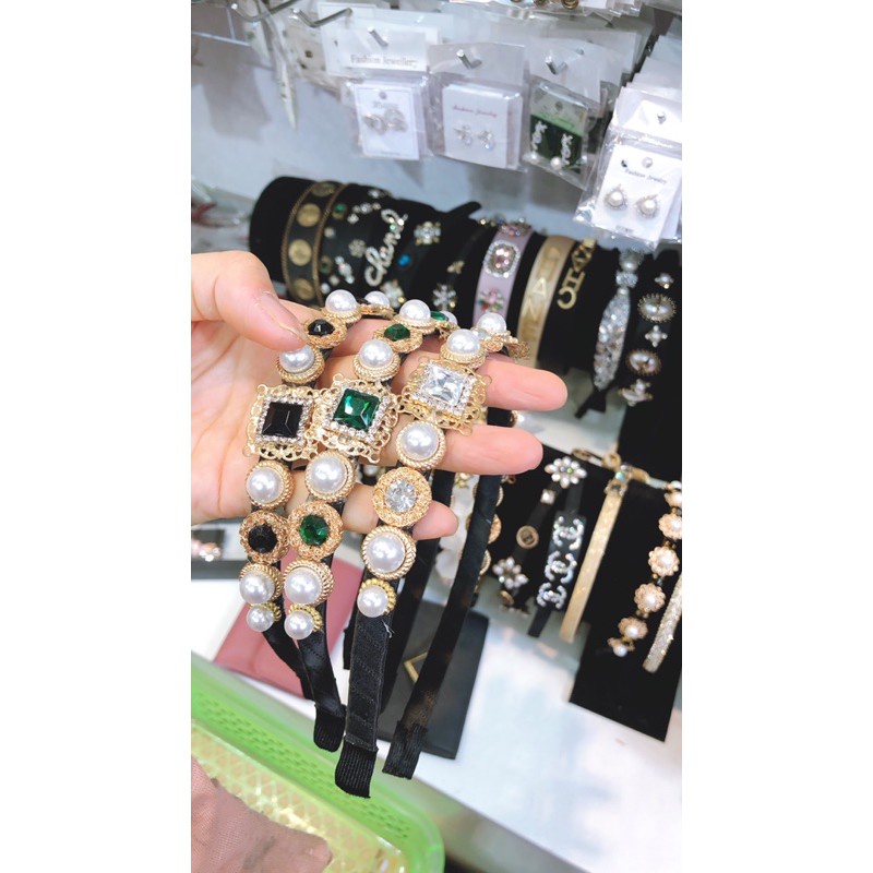 Bờm tóc đính đá loại 1 sang chảnh 3 màu