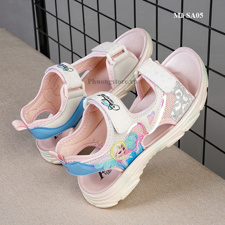 Giày sandal elsa bé gái từ 3-12 tuổi màu hồng SA05