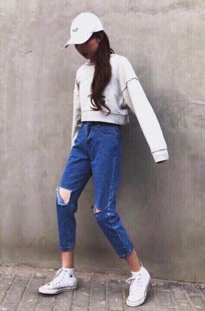 Nhập WAMS2831 giảm 15% đơn 150k_ Quần baggy jeans nữ đậm rách BIGSIZE kèm ảnh thật