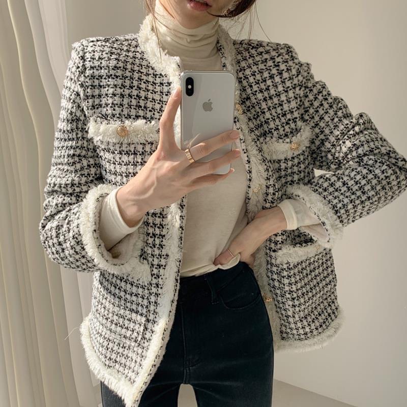 Freeship Áo Dạ TWEED Cadigan 2 Lớp Lót Bông Siêu Dày Dặn