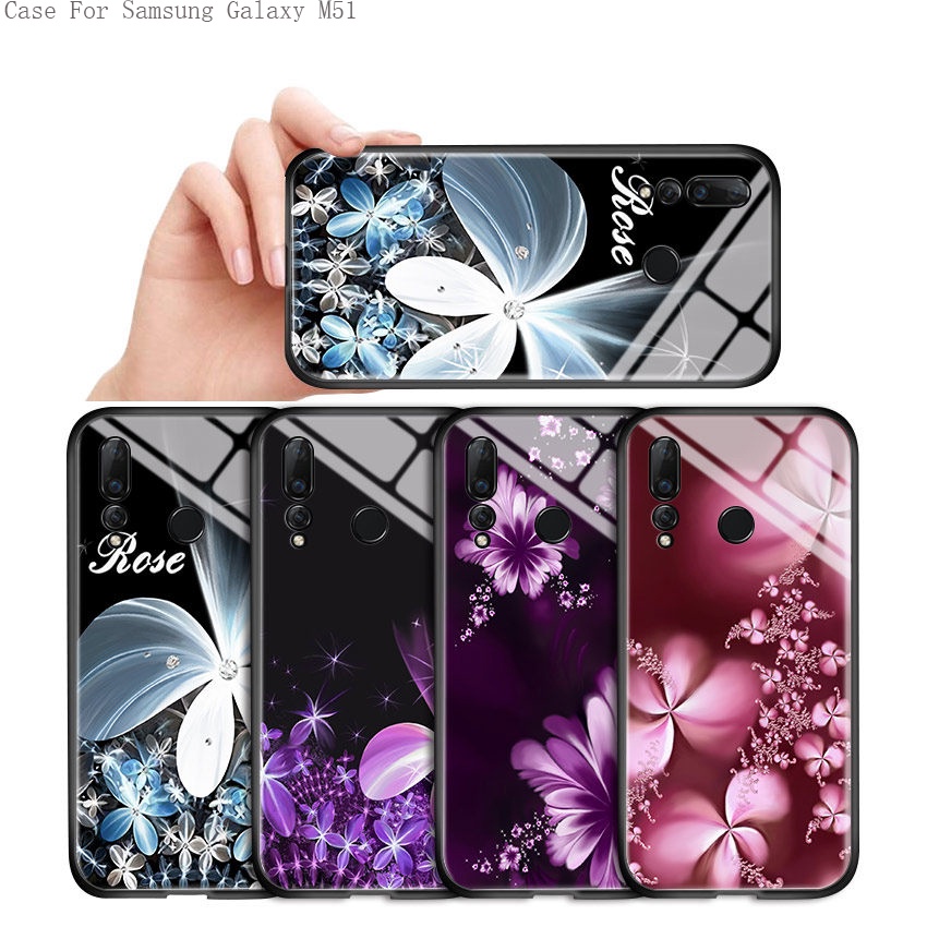 Samsung Galaxy M51 M31 M21 M62 F62 M10 M20 M30 M30S For Phone Case Lilac Flower Printed Hard Casing
