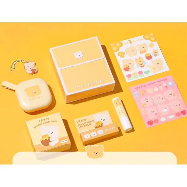 MBC Phấn Phủ Dạng Nén IPKN Newest Honey Pact cho da hỗn hợp dầu tặng son dưỡng môi