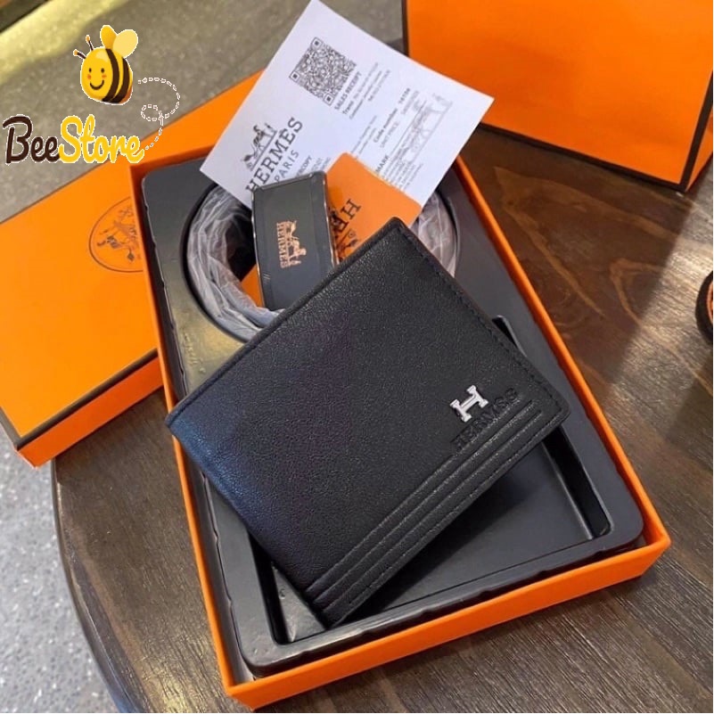 Sét Ví Da Và Dây Lưng Da HM Cao Cấp FULL Hộp Túi Đựng Quà Kèm Bill Và Thẻ B02
