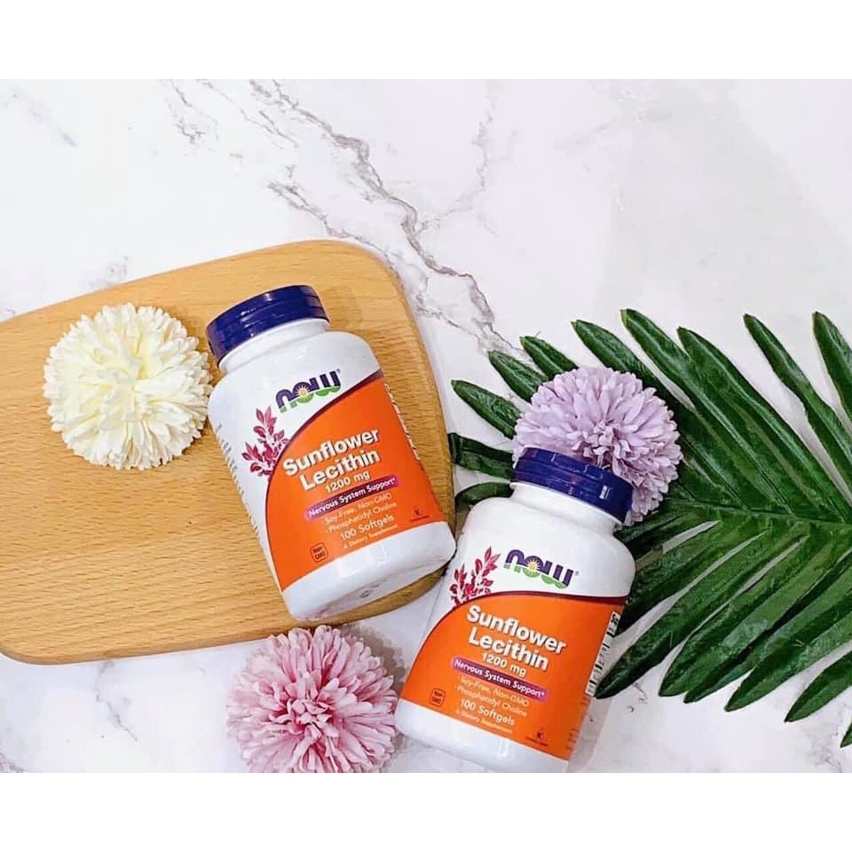 (Hạn 2024) Bill Mỹ - Viên_uống_chống_tắc_tia_sữa_NOW_Sunflower_Lecithin_1200mg_100_viên