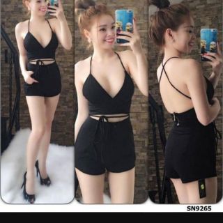 Sét áo 2 dây hở lưng cột eo sexy