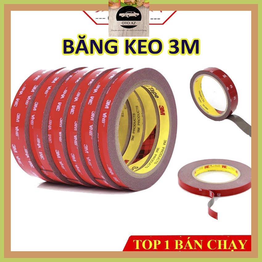 Băng Dính 3M ⚡CHÍNH HÃNG⚡ Chuyên Dụng Cho Ô Tô - Băng Keo 3M 2 Mặt Cường Lực Siêu Dính