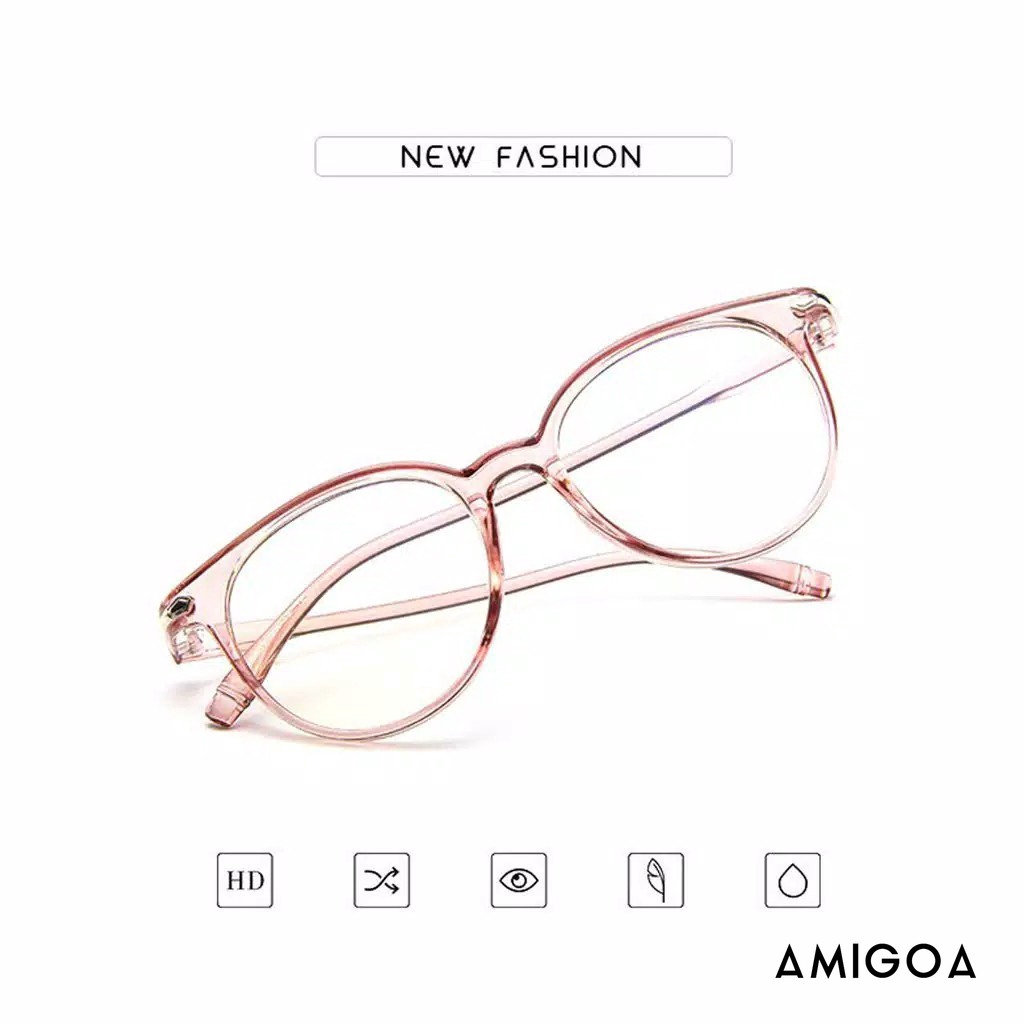 ✨✨Mắt Kính Gọng Tròn Trong Suốt Chống Ánh Sáng Xanh Thời Trang Cho Nam Nữ