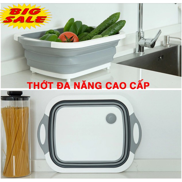 [SIÊU SALLE] Thớt Nhựa Đa Năng Làm Chậu Rửa, Rổ Đựng Có Lỗ Thoát Nước - Thớt Đa Năng 3 in 1