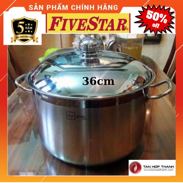 Nồi Luộc Gà Fivestar 36cm- Inox 430-Nồi Đun Bếp Từ Dày,Tốt,Đẹp,Gía Rẻ-Tân Hợp Thành, BẢO HÀNH 5 NĂM CHÍNH HÃNG