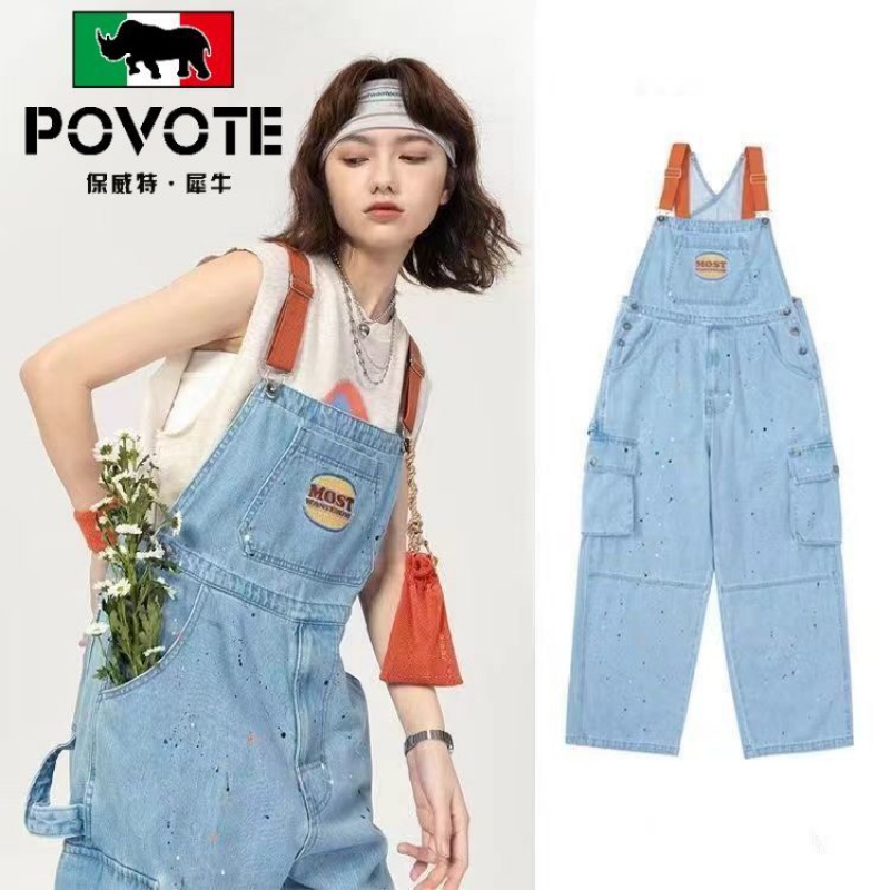 Quần Yếm denim Thời Trang Retro Trẻ Trung Dễ Phối Đồ Cho Nam