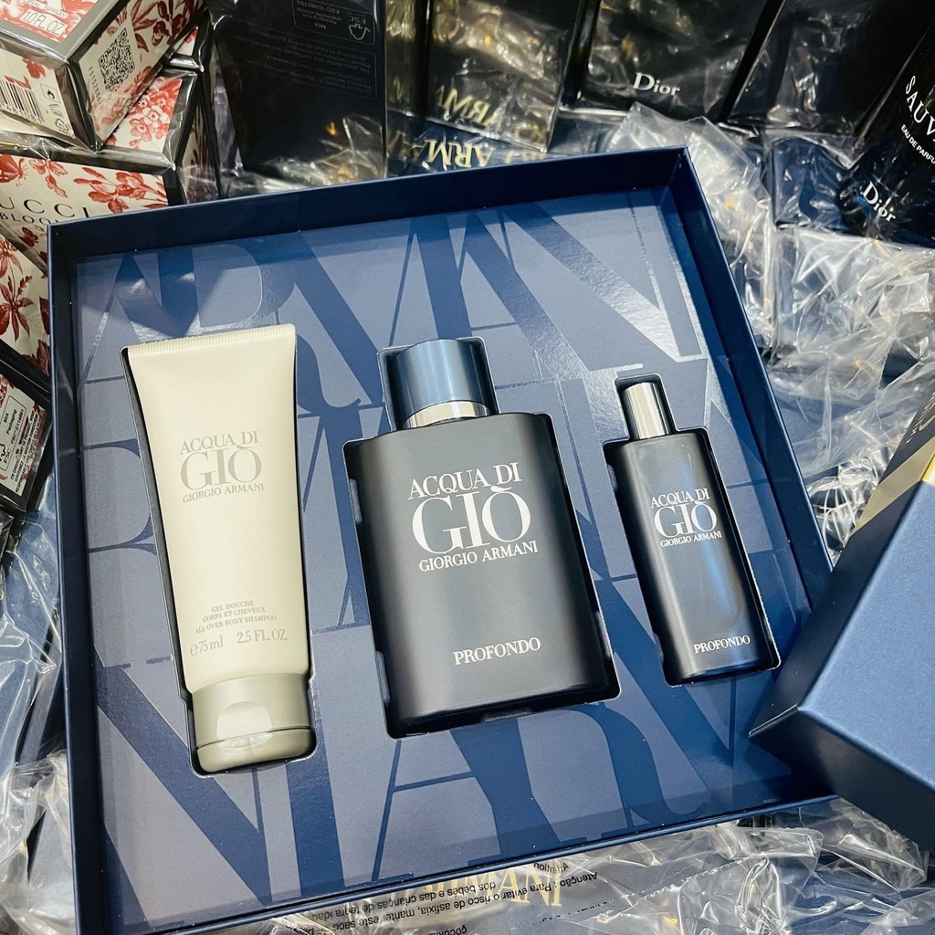 Set 3 món Giiorgio Armani Acqua di Gio Profondo (75ML - 75ML -15ML)