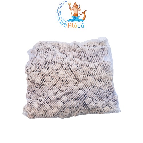 Bao 1kg vật liệu lọc xử lý nước bể cá cảnh sứ viên Yeben Round Bio Ring