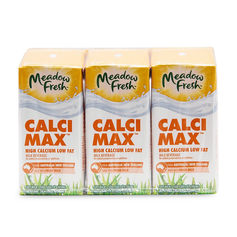 Sữa tươi Newzealand Meadow Fresh calci max (hộp 200ml, 1 thùng 24 hộp)