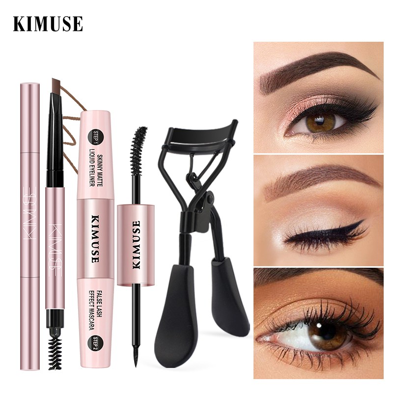 Mascara Kiêm Bút Kẻ Mắt / Chì Kẻ Mày Hai Đầu / Dụng Cụ Bấm Mi Kimuse Thiết Kế 2 Trong 1 | BigBuy360 - bigbuy360.vn