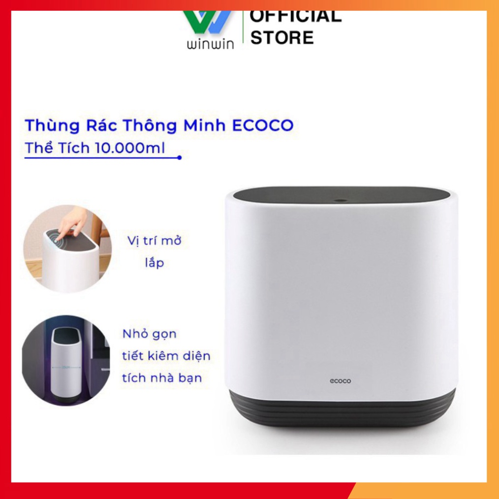 Thùng rác thông minh ECOCO - Thùng rác cao cấp công nghệ Nhật Bản hàng nhập khẩu chính hãng Thể Tích 10L