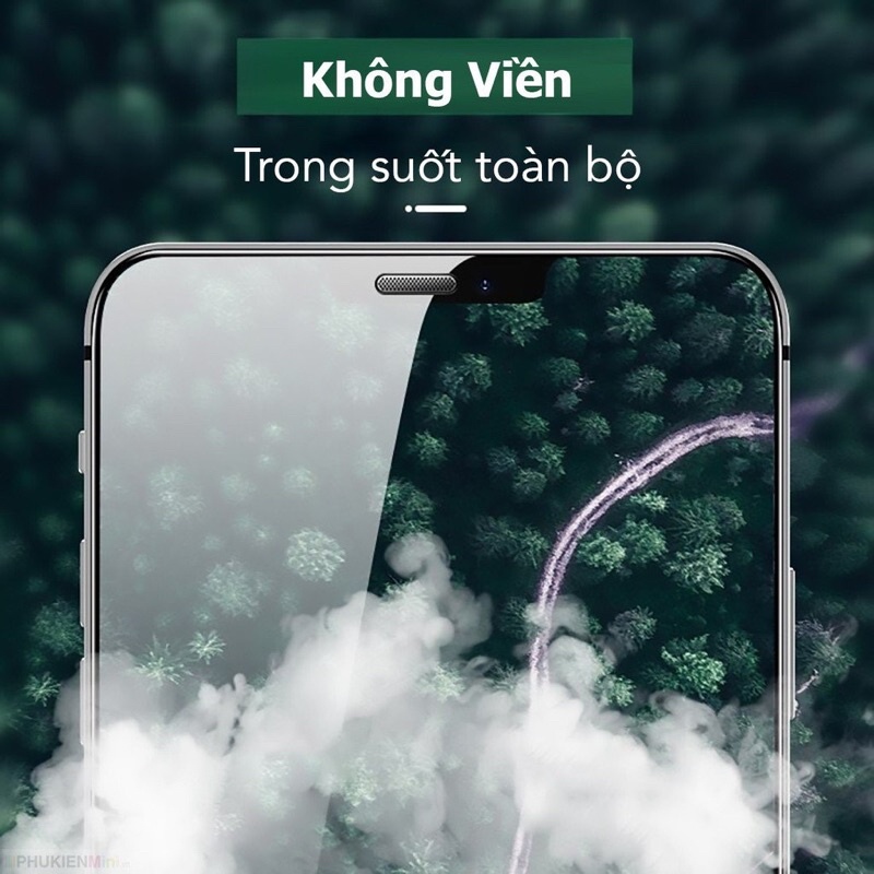 Kính cường lực Full màn không viền, chống bụi màng loa IPhone 12 Pro/ 12 Pro Max/ 13/ 13 Pro Max