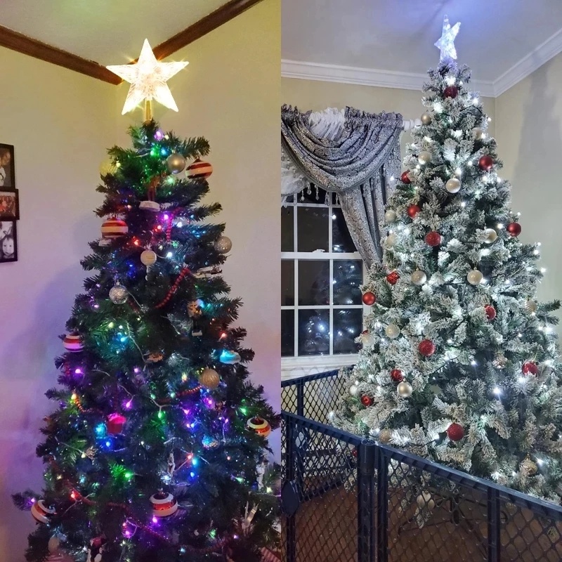 Đèn LED Hình Ngôi Sao Năm Cánh / Ngôi Sao Nhiều Màu Trang Trí Cây Thông Giáng Sinh