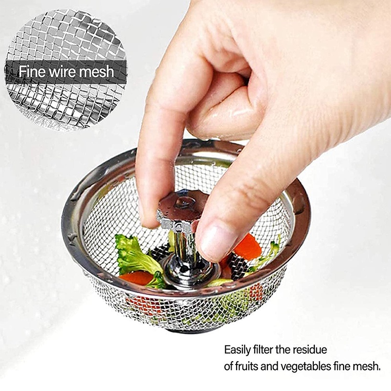 Lưới Lọc Rác Bồn Rửa Chén/Phòng Tắm Bằng Thép Không Gỉ