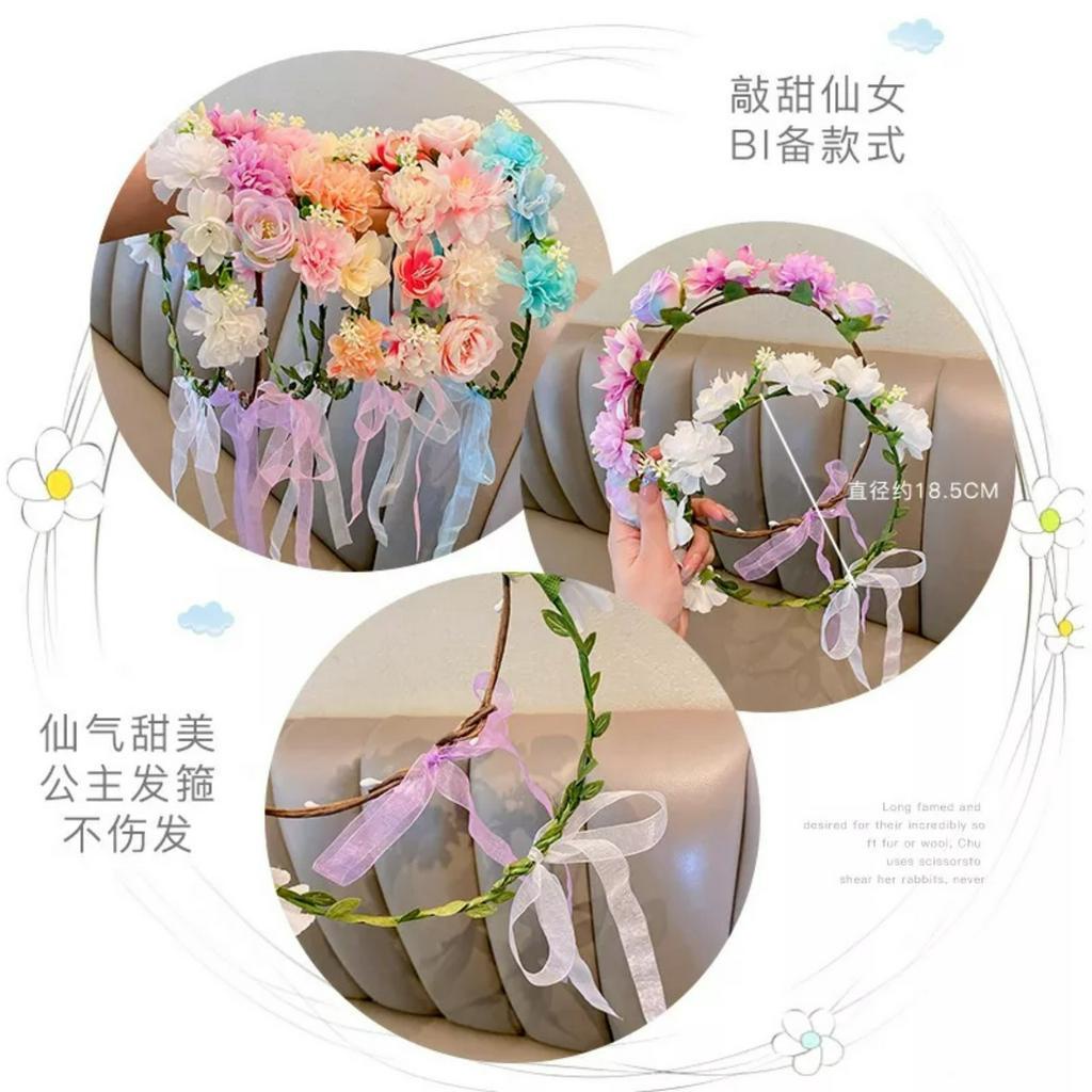 Vòng hoa đội đầu cho bé gái có thể chỉnh kích cỡ dùng được cho cả người lớn màu sắc tươi sáng cực dễ thương Dumi Shop