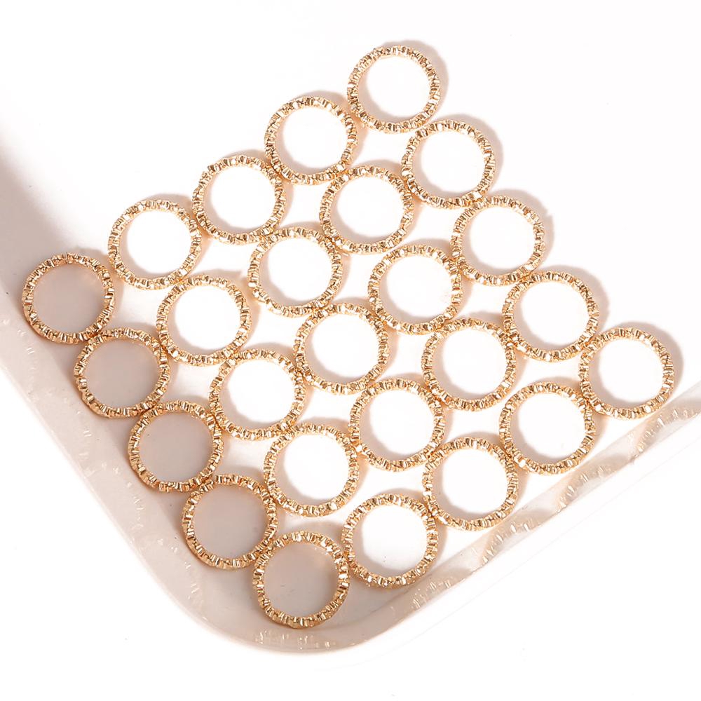 Bộ 50 cái vòng tròn mở xoắn tách ghép nối dùng làm trang sức màu vàng bạc 8-20mm